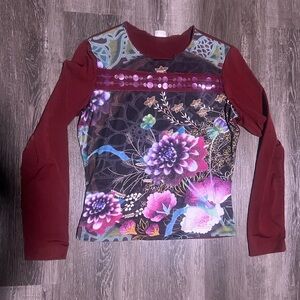 Vintage Y2K long sleeve top floral Love Amour Phoebe Buffay Lizzie McGuire style